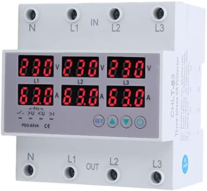 Мерач на дигитална енергија LUQEEG, 3 фаза DIN Rail Valtmeter Ammeter, мерач на електрична енергија за потрошувачка на енергија