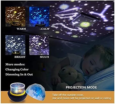 LovedFGH Galaxy Projector Night Light For Kids Toys за 2-6 годишни девојки подароци Детска starвезда ноќна светлина проекција светилка