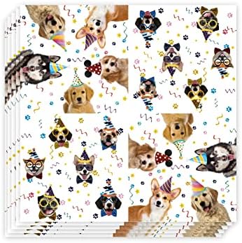Партиски материјали за кучиња Wendell 40 парчиња, вклучете 20 плочи, 20 салфетка, користени за украси за роденденска забава
