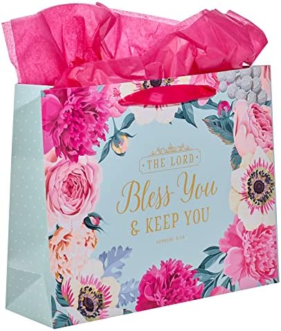 Христијанска уметност подароци пејзаж торба за подароци со сет за картички и хартија за ткиво - Господ ве благослови - Броеви 6:24