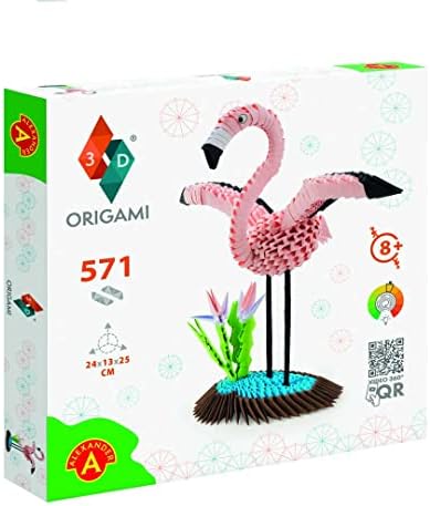 ОРИГАМИ 3Д 501842 - 3Д Оригами Фламинго - убава 3Д скулптура со хартија со патентирани компоненти и упатства за градење лесно, 571