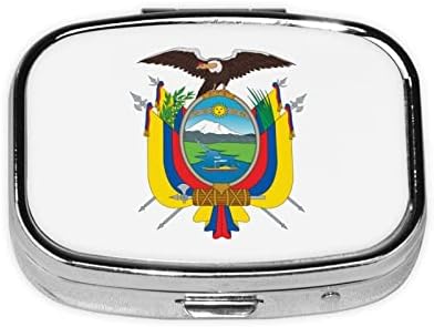 Национален амблем на плоштадот Еквадор мини пилула кутија за патувања за медицина Организатор Преносен метален пилула кутија