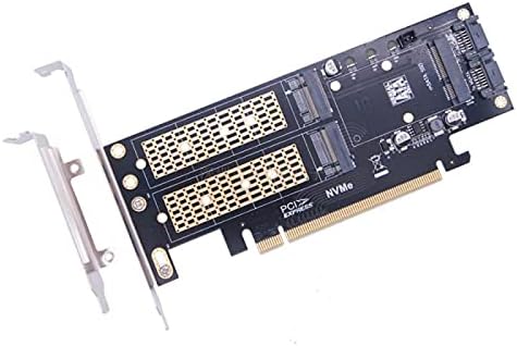 Конектори Три-во-едно Адаптер за картички за експанзија M.2 B+M клуч M SATA три-диск верзија NVME NGFF до PCI-E 4X за iOS Windows8/10/Linux-