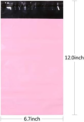YoodeLife 6,7 x 9,45 инчи поли-пошта коверти за испорака со само лепило, водоотпорни и солзативни поштенски вреќи, розова