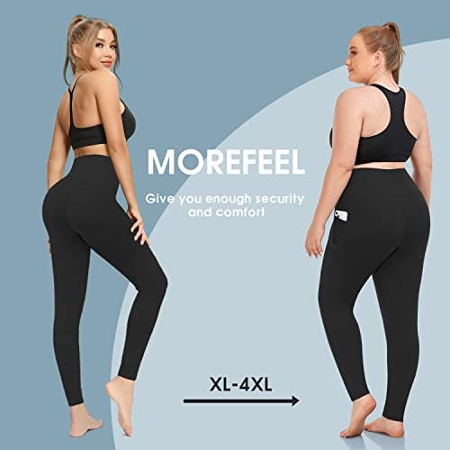 Морифел плус хеланки за големина на жени со џебови-широко распространети х-4XL Контрола на стомакот со висок половината