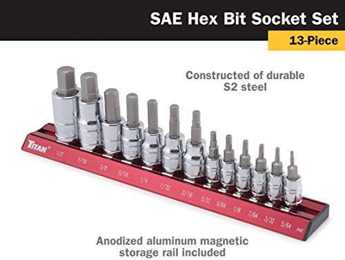 Титан 16123 13-Парче SAE Хексадецимален Сокет Сет