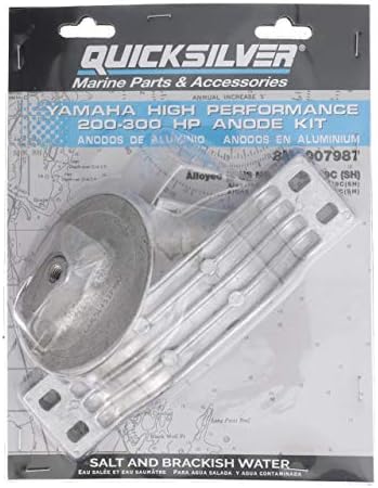 Quicksilver 8M6007987 Комплет за аноди на алуминиум за високи перформанси на Yamaha 200-300 HP Outboards