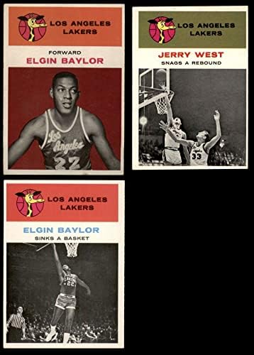1961-62 Флеер Лос Анџелес Лејкерс екипа се постави со Jери Вест Лос Анџелес Лејкерс ВГ/екс Лејкерс