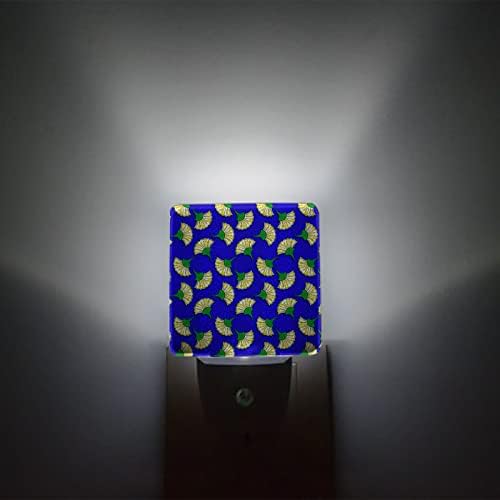 Ноќна светлина за деца, африканска ткаенина апстрактна цветна уметност народна карактеристика сина текстура LED ноќно светло приклучок