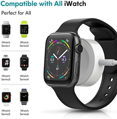 Невола ???? ????????? За полначот на Apple Watch 6.6ft/2m, [овластен Apple MFI] iWatch Charger, преносен полнач на Apple Watch, компатибилен со Apple Watch Ultra/8/7/6/5/4/3/2/1/SE