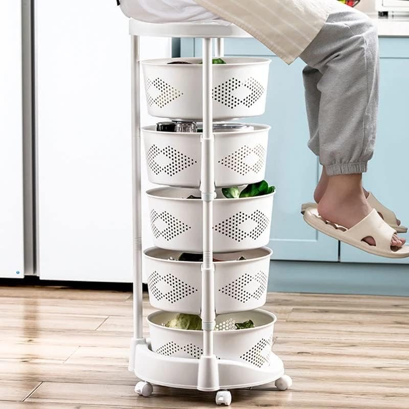 Дебела отстранлива решетка за складирање кујна за складирање на кујна со тркала Организатор за бања со овошје количка