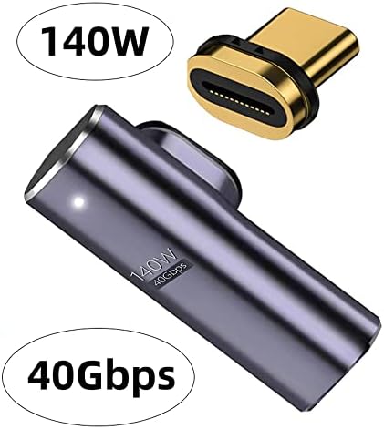 NFHK Магнетски конектор USB4 140W 40GBPS USB4 тип Ц машко до женски низок профил со низок профил со право на енергија 8K видео