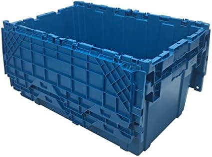 Uboxes, складирање и пакување пластична тотална гајба прицврстена капа на капакот на капакот, 27-инчен x 17-инчен x 12-инчен, и складирање
