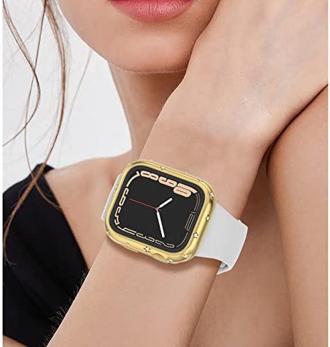 Deeplus Bling Bumper Case Компатибилен со Apple Watch Series 6 5 4 SE 40mm, заштитно лице за лице за жени, заштитник на рамки