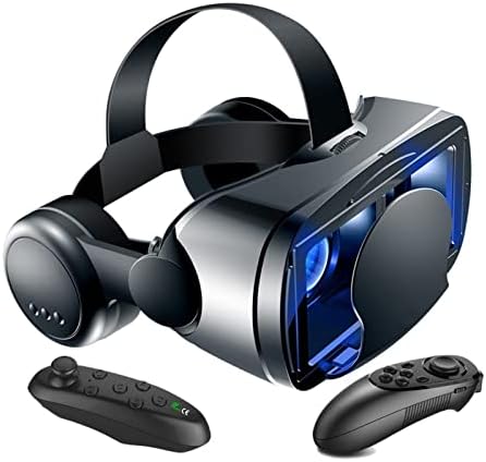 Nuopaiplus VR Слушалки, 3d VR Паметни Очила Слушалки Виртуелна Реалност Шлем Паметен Телефон Цел Екран Визија Широк Агол Објектив Со