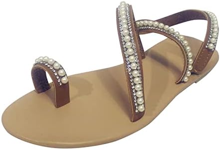 Флип-апостолки за жени модни римстони римски сандали плус големина дами лето плажа лизгање на рамни влечки