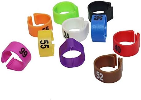 ЗБОРО 100 ПЦС 12мм 14мм Птица пластични клип прстени во боја на подножје бр.1-100 за 10 бои-70120