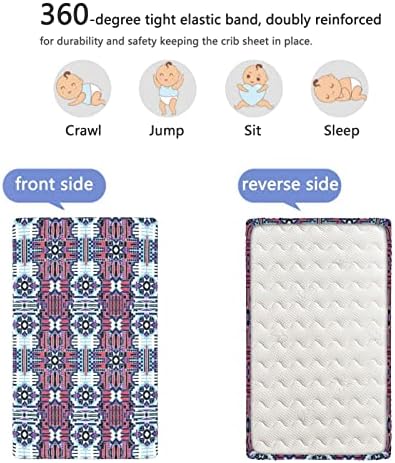 Ацтеки со тематски опремени мини чаршафи, преносни мини креветчиња за креветчиња меки и дишечки чаршафи за креветчиња за девојчиња