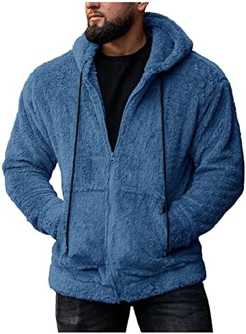 Adssdq zip up hoodie men, плажа мантии мажи со долг ракав зима плус големина мода опремена јакна за ветерници со целосна Zip16