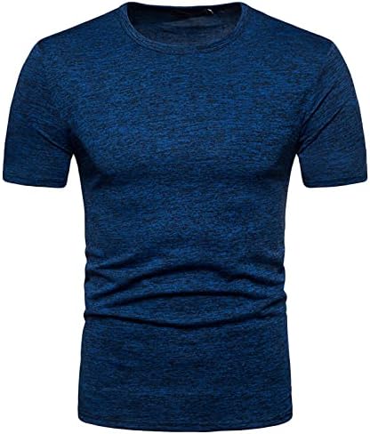 МАЈИИФУ-ГЈ Менс екипаж на екипажот Тенок тенок фит маица тренингот Атлетски кошули со краток ракав лесни цврсти маички за подмачкување