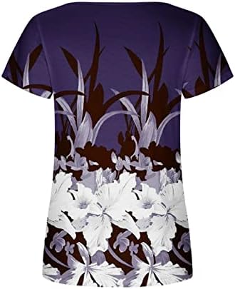 Маичка за блуза за жени лето есен памучен памучен плоштад врат графички салон маица GT GT