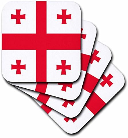 3drose CST_158284_1 Знаме На Грузија грузиски Црвен Ерусалим Крстоносците Крстот На Бели Крстосници Свети Ѓорѓи Светот Меки Подлоги,