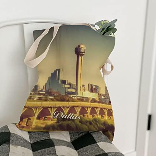 Далас Тоте торба градски патнички подарок гигантски намирници торба рамо чантата платно за животната средина супер силно миење