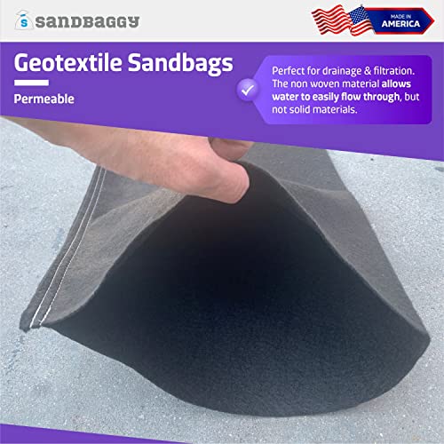 Песочна торба што неткаа геотекстилни вреќи со песок - воена оценка - 14 x 26 - 8 мл - направено во САД - за филтрација, дренажа, бариера за
