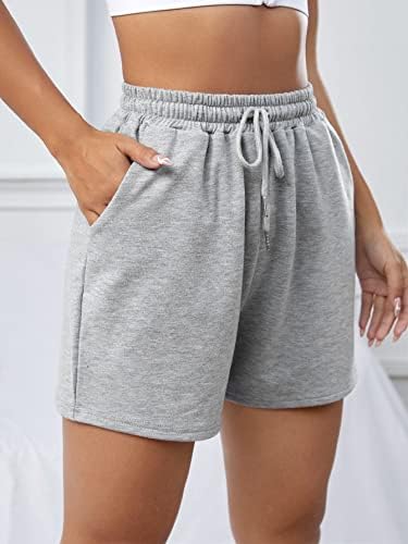 Cozyease женски влечење со високи половини, кратки обични удобни спортски шорцеви со џебови