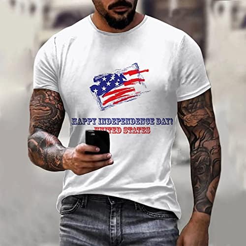 Летни мажи маички маички маички кратки ракави случајни гроздобер ден на независност 3Д дигитално печатење t тешки