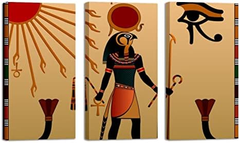 Wallидна уметност за дневна соба, маслено сликарство на платно голема врамена религија на антички Египет уметнички дела за декор за домашна спална соба 24 x48