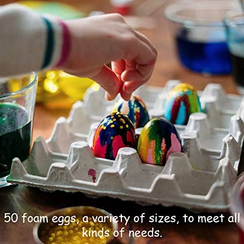 Kisangel Kids Toys Toys Egg Toy 50 парчиња бели DIY направија велигденски јајца и тркалезни топки рачно изработени приврзоци за занаетчиски