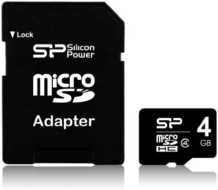 Силиконска Моќност 4 Gb Microsdhc Класа 4 Флеш Мемориска Картичка СО SD Адаптер SP004GBSTH004V10-SP