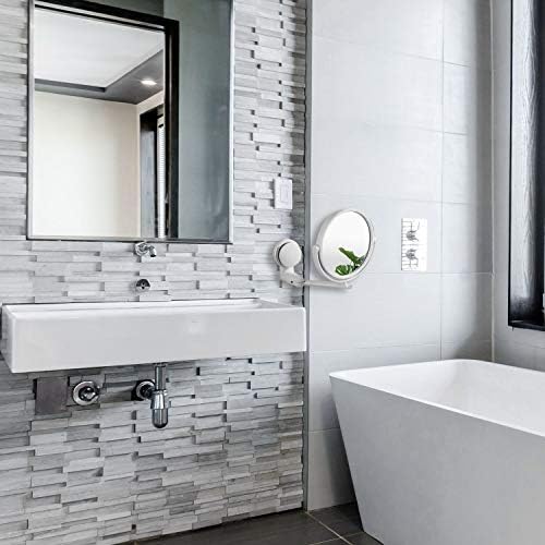 Cusstally модерна огледало без бања за бања 2 странично избричен wallид за вшмукување на рака, продолжете со додатоци за бања со тркала
