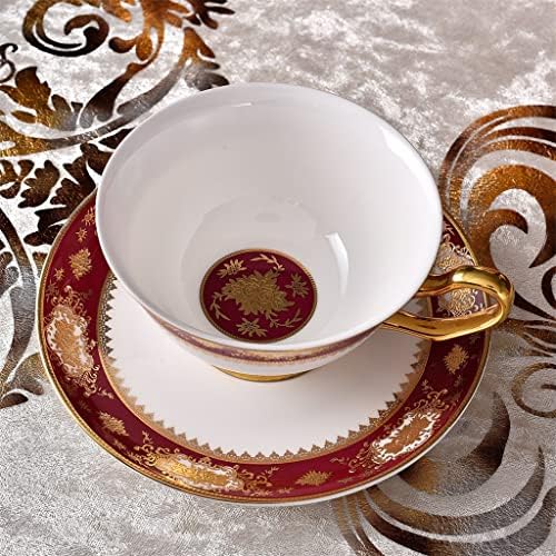 Houkai 15 парчиња со добар квалитет коска Кина црвена налепници кафе сет за олеснување порцелански чај сет
