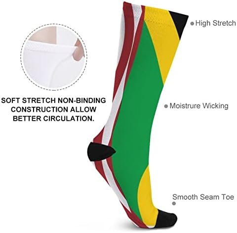 Сад Фиаг Јамајканско Знаме Печатени Чорапи Што Одговараат На Боја Атлетски Чорапи Високи Колена За Жени Мажи