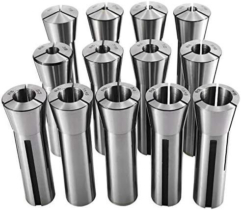 Kuntec 13 парче прецизност R8 Collet Set Mill Collets Постави Taper Spindle R8 Collets за Mill Machine 1/8inch - 7/8inch