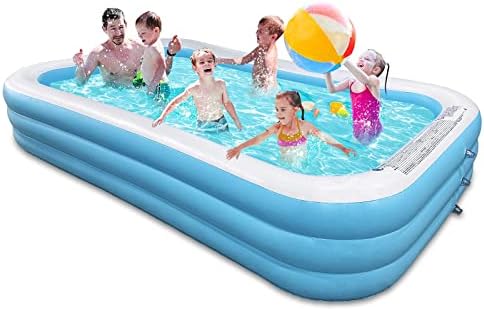 Базен за надувување на надувување- 120 x 72 x 22 Задебелен семеен базен за надувување на семејство за деца и возрасни, на отворено,