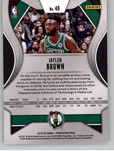 2019-20 Panini Prizm 40 Jaylen Brown Boston Celtics Celtics NBA кошарка за трговија со кошарка