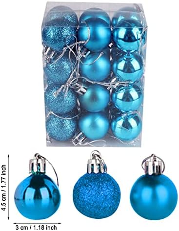 Божиќна дрво приврзоци Божиќна декорација топка пластична Божиќна приказ на топката со приврзоци 3см 24 парчиња украс за украс