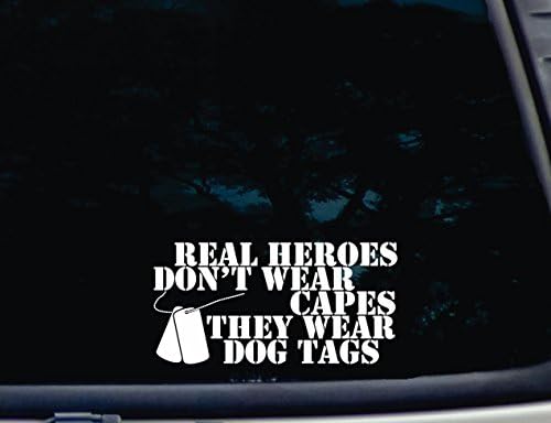 Вистинските Херои не носат Наметки тие носат Ознаки За Кучиња-Воена Поддршка 7 1/2 х 3 3/4 Умре Сече Винил Налепница За Прозорци, Автомобили,