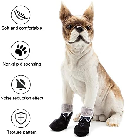 Чорапи за кучиња од 4 парчиња миојоу, анти-лизгачки мачки чорапи еластична стража за миленичиња за миленичиња за мебел за гребење на домашни