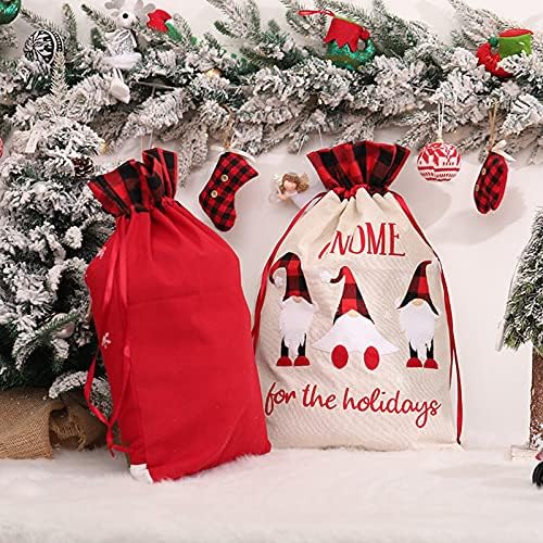Хевирго 2021 Божиќни Орнаменти, Торба За Подароци Дедо Мраз Дезен Украсни Торби За Подароци За Божиќни Врвки Со Голем Капацитет За