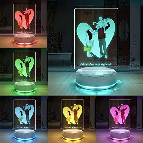 Ancfun Custom Family Photo Fight LED ноќна светлина, персонализирани парови и детски портрет, 7 бои предводена ламба, подарок за семејства, декор