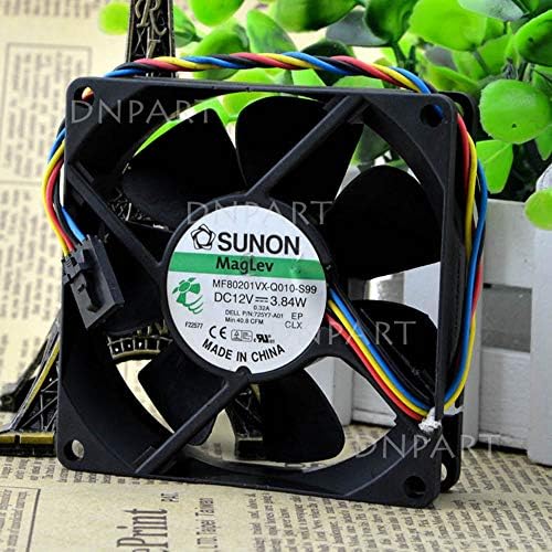 DNPART компатибилен за Sunon MF80201VX-Q010-S99 12V 3.84W 4-жица 8020 вентилатор за ладење