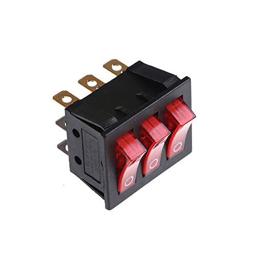 Switch 1pcs Rocker Switch 9pin KCD3 34 × 40мм BIG Rocker Switch со вклучување на црвено светло