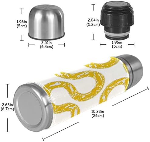 Вакуум од кожа од не'рѓосувачки челик изолирана кригла Апстрактна термос шише со вода за топли и ладни пијалоци деца возрасни 16 мл