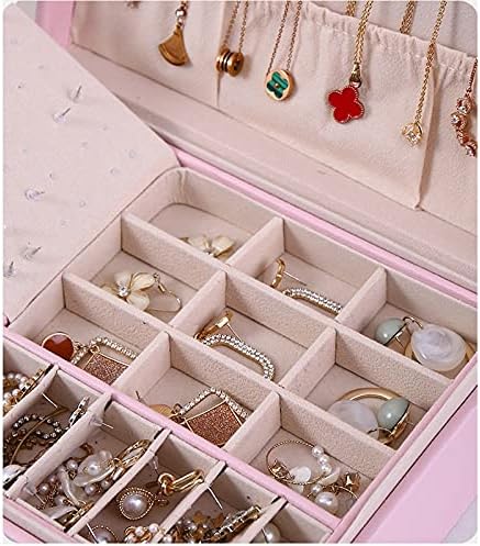Кутија За Складирање Кожен Накит НА XJJZ Пренослив Двослоен Кутија За Пакување Во Стилот На Повеќефункционален Зимски Подарок