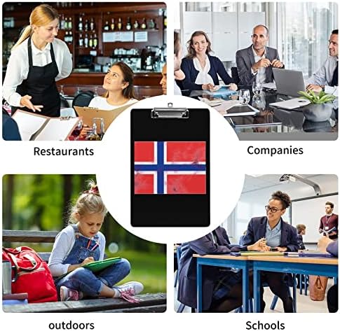 Норвешкото Знаме Тврда Пластична Табла Со Исечоци Хардборд Акрилни Клипборди Со Низок Профил Клип Стандард Големина На Буквата А4