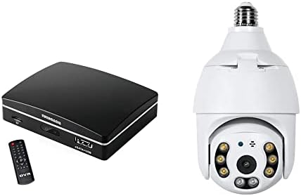 1PCS 4CH Mini CCTV камера + 1PCS безжичен конектор за светло на сијалицата PTZ домашна безбедносна камера
